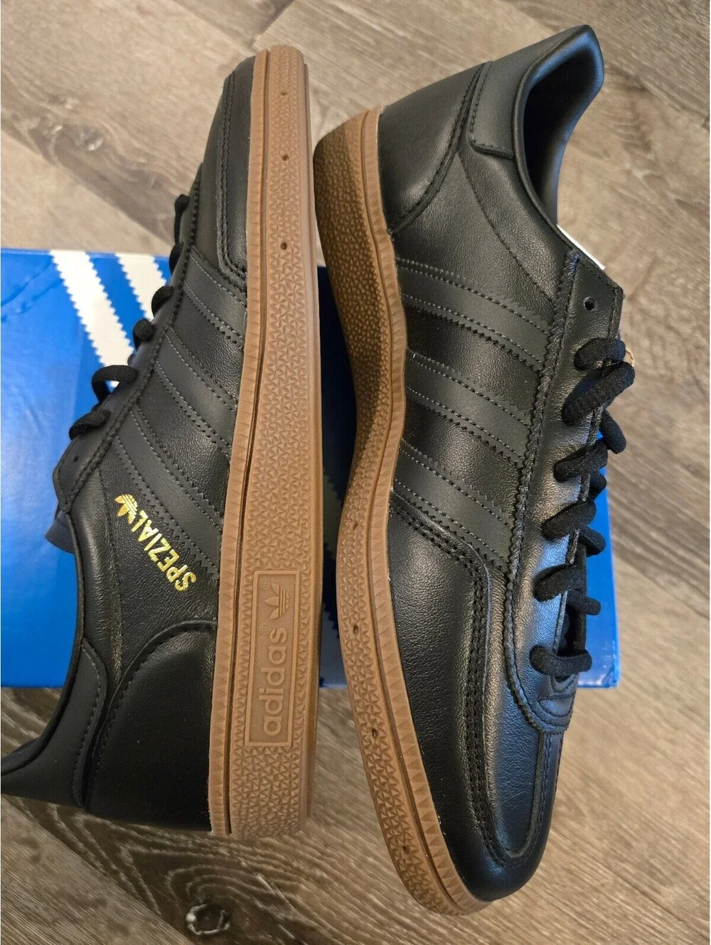 adidas Handball Spezial JS3868 Black Carbon Gold Mens 8.5 Womens 9.5 New OG Box